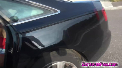 Super model fucked by a car in public