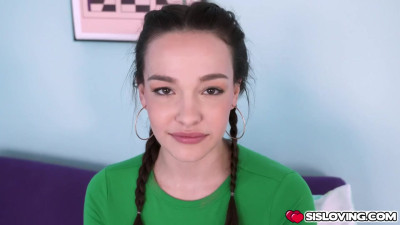 Stepsis makes stepbrother feel her big tits