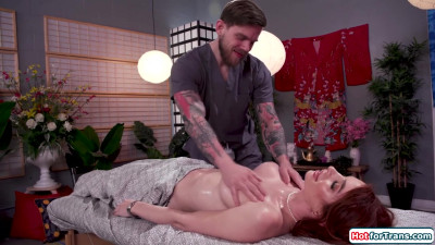 My shemale dick gets hard from a massage