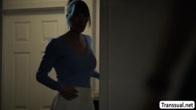 Trans stepmom Melanie Brooks craves stepson dick
